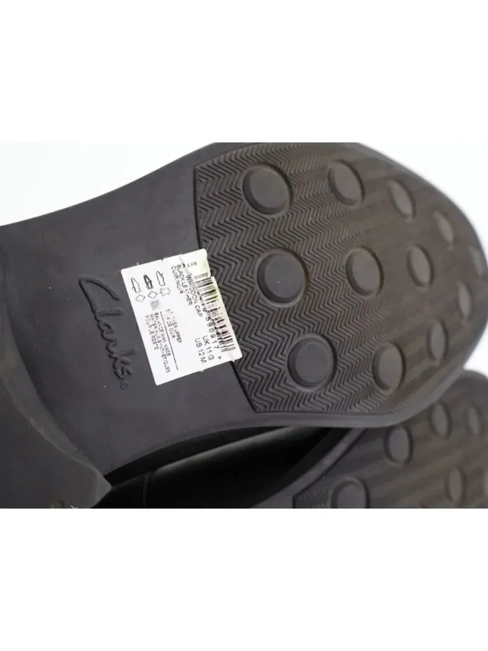 Clarks Men's Whiddon Cap Oxford Size 12M Black Leather Lace Up Dress Shoes